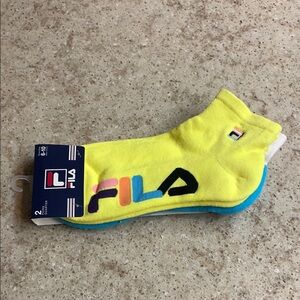 NWT FILA Chevron Stripe Half Cushion No Show Socks 2 Pack